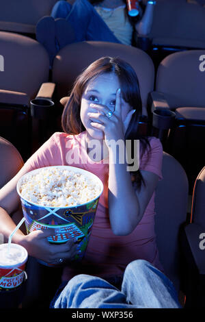 Frau ansehen Horror-Film Stockfoto