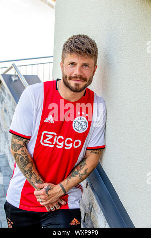 Bramberg am Wildkogel, Österreich. 17 Sep, 2019. BRAMBERG AM WILDKOGEL, 17-07-2019, Ajax in Österreich. Vor der Saison 2019-2020. Ajax-Ausbildung. Lasse schien Portrait Session Credit: Pro Schüsse/Alamy leben Nachrichten Stockfoto