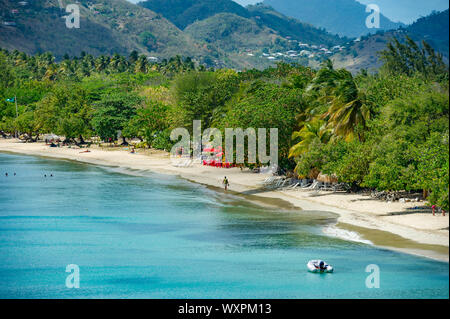 Le Francois, Martinique/04.08.2014. Martinique, FWI-Panorama des Salines Strand, gelegen an der Grande Anse des Salines. Eine der wichtigsten b Stockfoto