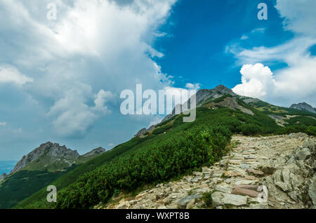 Giewont Peak, Tatra Mountains, Nationalpark, Polen. Es ist sichtbar von Zakopane, den beliebtesten Resorts in Polen. Stockfoto