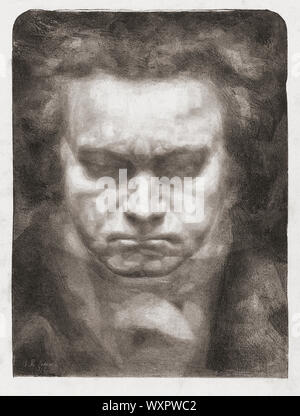 Ludwig van Beethoven, 1770 - 1827. Deutscher Komponist. Nach einer Arbeit von Jan Fekkes. Stockfoto