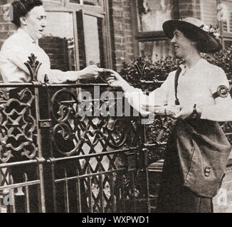 Die briefzustellung Postwomen während des Zweiten Weltkrieges ein. Aus dem Festzug des Jahrhunderts, veröffentlicht 1934. Stockfoto