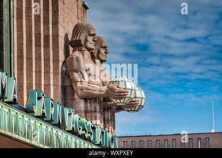 Bahnhof in Helsinki, der Hauptstadt von Finnland Stockfoto