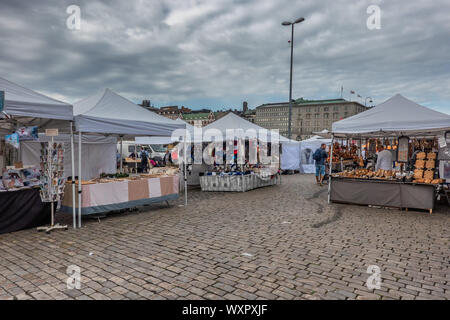 Marktplatz am Hafen in Helsinki, der Hauptstadt von Finnland Stockfoto