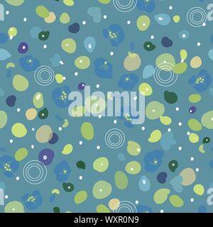 Blue vector Rapport mit Teich. Das florale Muster mit Lotus oder Seerose Blatt. Einfaches, modernes Design. Perefect für die Textil- und Papierindustrie Projekte. Stock Vektor