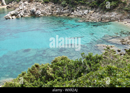 Mediterranean Beach. Spiaggia dei Due Mari, Santa Teresa di Gallura, Sardinien, Italien Stockfoto