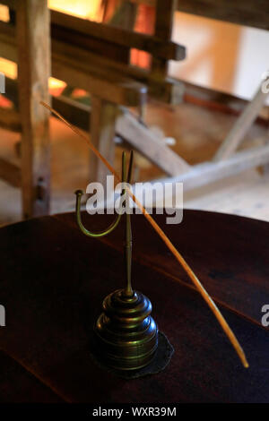 Öl lampe in der hoxie Haus, 1675 erbaut, als eines der ältesten Häuser in Massachusetts. Sandwich. Massachusetts. USA Stockfoto