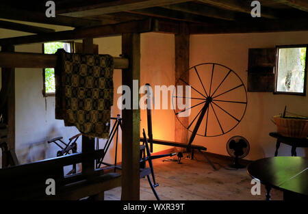 Innenraum der Hoxie Haus, 1675 erbaut, als eines der ältesten Häuser in Massachusetts. Sandwich. Massachusetts. USA Stockfoto