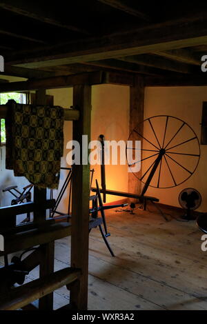 Innenraum der Hoxie Haus, 1675 erbaut, als eines der ältesten Häuser in Massachusetts. Sandwich. Massachusetts. USA Stockfoto