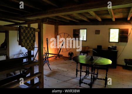 Innenraum der Hoxie Haus, 1675 erbaut, als eines der ältesten Häuser in Massachusetts. Sandwich. Massachusetts. USA Stockfoto