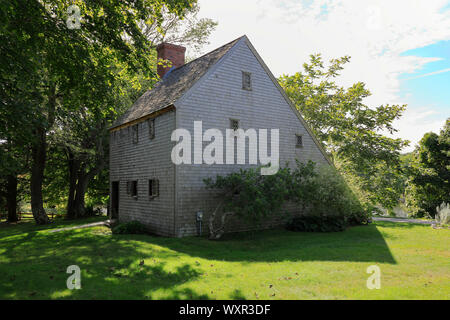 Außenansicht des Hoxie Haus, eines der ältesten erhaltenen Häuser in Massachusetts. Sandwich. Massachusetts. USA Stockfoto