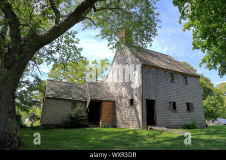 Außenansicht des Hoxie Haus, eines der ältesten erhaltenen Häuser in Massachusetts. Sandwich. Massachusetts. USA Stockfoto