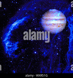 Planet Jupiter in der bunten sternklaren Universum. Elemente dieses Bild von der NASA eingerichtet. Stockfoto