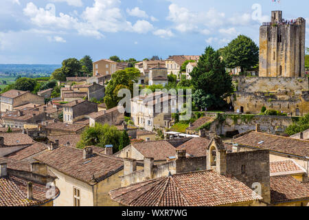 Ansicht von Saint-Emilion in Aquitanien, Frankreich Stockfoto
