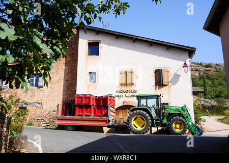 Landwirtschaftliche Motor, Vergisson, Burgund, Saône-et-Loire, Bourgogne-Franche-Comté Region, Frankreich Stockfoto