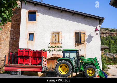 Landwirtschaftliche Motor, Vergisson, Burgund, Saône-et-Loire, Bourgogne-Franche-Comté Region, Frankreich Stockfoto