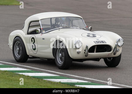 Vintage-themed Goodwood Revival. Großbritanniens größte jährliche Classic Car Show feiert das mid-20th Jahrhundert Blütezeit der Goodwood Rennstrecke. Stockfoto