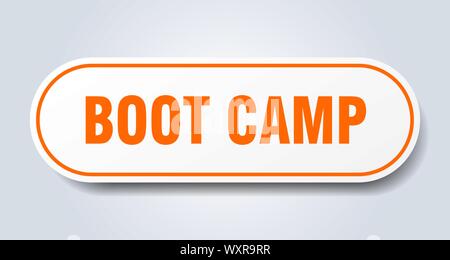 Boot Camp anmelden. Boot Camp abgerundete orange Aufkleber. Boot Camp Stock Vektor