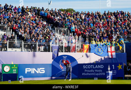 Solheim Cup 2019 an der hundertjährigen Kurs bei Gleneagles in Schottland, Großbritannien Stockfoto