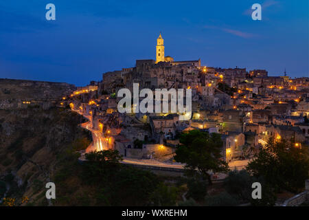 Sassi Blick vom Kloster von Saint Agostino, Matera Stockfoto