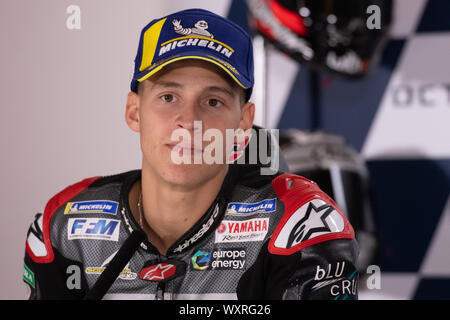 FABIO CRASHDOWN, FRANCH RIDER NUMMER 20 FÜR YAMAHA PETRONAS in der Motogp bei Donnerstag und Sonntag Pressekonferenz Der Motogp von San Marino und Ri Stockfoto