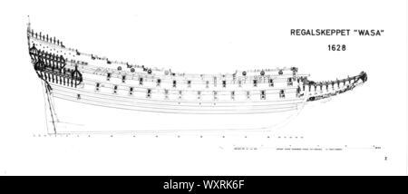 AJAXNETPHOTO. 1976. STOCKHOLM, Schweden. - Antike KRIEGSSCHIFF - Abbildung von NILS STODBERG DER 1628 SCHWEDISCHE FLAGGSCHIFF REGALSKPPET WASA (VASA), DIE AUSSERHALB VON STOCKHOLM SANK IM GLEICHEN JAHR UND WURDE VON DEN EISIGEN GEWÄSSERN DER HAFEN DER STADT IM JAHR 1961 erholt. Foto: MARITIME MUSEUM UND DAS KRIEGSSCHIFF WASA/AJAX REF: () SHH WASA 1976 5 Stockfoto