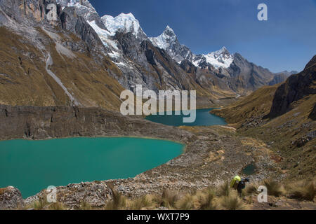 Mirador Tres Lagunas Vista in der Cordillera Huayhuash, Ancash, Peru Stockfoto