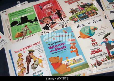 Klassische Filmposter Menge 60er Jahre Walt Disney Familie Filme. Stockfoto