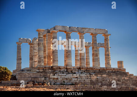 Tempel des Poseidon in Gap Sounio, Griechenland Stockfoto