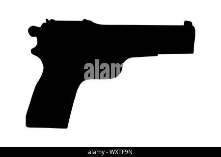 Hand gun Pistole Vector Illustration - Zeichen, Symbol, Symbol, Logo usw. Stockfoto
