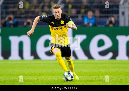 Dortmund, Deutschland. 17 Sep, 2019. Dortmund, 17. September 2019: CL - 19/20 - Borussia Dortmund gegen Dortmund. FC Barcelona Marco Reus (Borussia Dortmund). Einzelnes Bild. Ausschneiden. mit Kugel | Verwendung der weltweiten Kredit: dpa/Alamy leben Nachrichten Stockfoto