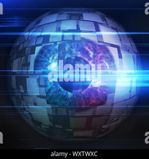 Digital gerenderte Darstellung eines abstrakten technologische Augapfel. Stockfoto