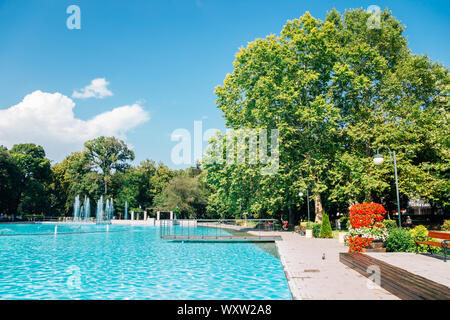 Singende Brunnen Garten von Zar Simeon in Plovdiv, Bulgarien Stockfoto