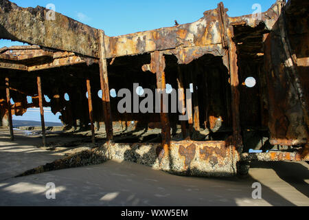 Schiffbruch auf der westlichen Strand von Fraser Island, Queensland, Australien, die größte Sandinsel der Welt Stockfoto