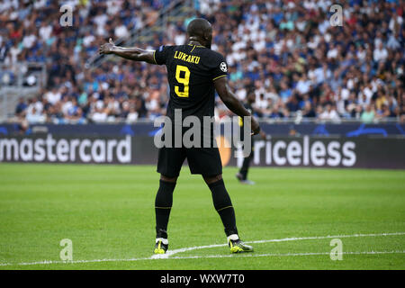 Mailand, Italien. 17.September 2019. Champions League 2019-20 Gruppe F. FC Internazionale vs SK Slavia Praha. Romelu Lukaku des FC Internazionale. Stockfoto