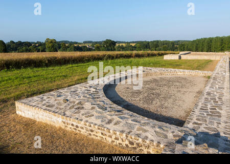 Trélivan (Bretagne, Frankreich): Bleibt der Tempel des Mars, Heiligtum des Haut-Becherel, ein bemerkenswertes Zeugnis der gallo-römischen civiliz Stockfoto