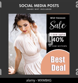 Social Media Marketing Verkauf Angebot Pfostenstecker design Illustration Stockfoto