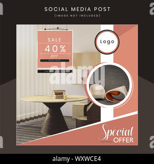 Modernen, kreativen Angebot Verkauf soziale Banner Design Illustration Stockfoto