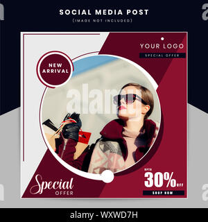 Angebot Verkauf social media post Design Illustration Stockfoto