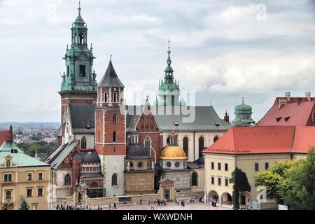 Krakau in Polen. Kathedrale auf dem Wawel - Königliche Archcathedral Basilika Schloss Wawel. Stockfoto