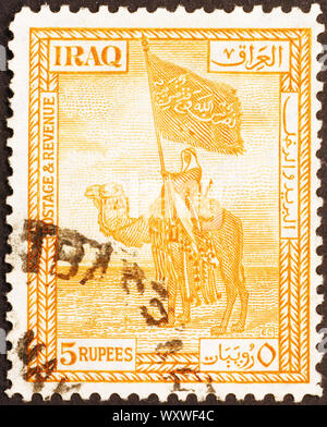 Camel Corps auf alten irakischen Briefmarke von 1923 Stockfoto