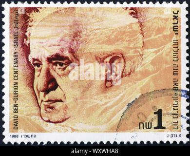 David Ben-Gurion auf israelische Briefmarke Stockfoto