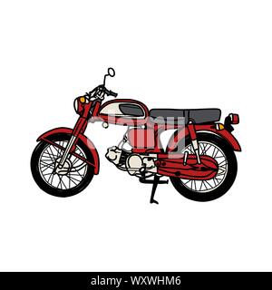 Silhouette der alten Motorrad - Oldtimer Motorrad Stock Vektor