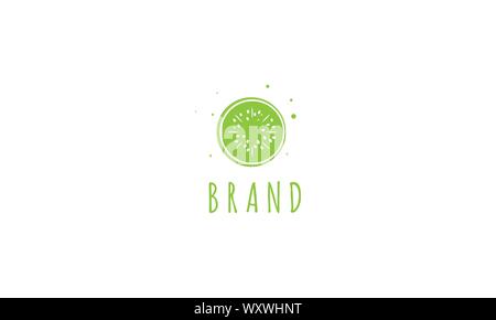 Vektor Logo, auf dem ein abstraktes Bild von Kiwi. Stock Vektor