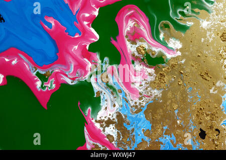 Abstrakte acryl Textur. Gemischte Lack. Helle Farben. Marmor. Kreative Gestaltung. Stockfoto