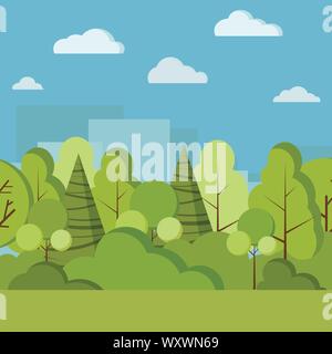 Vektor Park tag Natur Hintergrund Illustration cartoon Flat Style. Stock Vektor