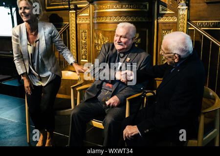 Kopenhagen, Dänemark. 06 Th. Die polnische Staatsmann, pro-demokratischen Aktivisten und Union Veranstalter Lech Walesa (C) Während die Kultur festival Golden Days 2019 in Kopenhagen gesehen. September, 2019. (Foto: Gonzales Foto-Malthe Ivarsson). Stockfoto