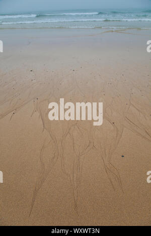 Sand Muster (diseños Naturales de la Arena). Dhail Mor Strand. Lewis Insel. Die äußeren Hebriden. Schottland, Großbritannien Stockfoto