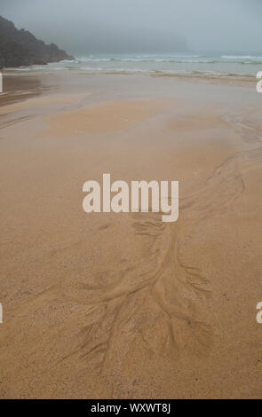 Sand Muster (diseños Naturales de la Arena). Dhail Mor Strand. Lewis Insel. Die äußeren Hebriden. Schottland, Großbritannien Stockfoto