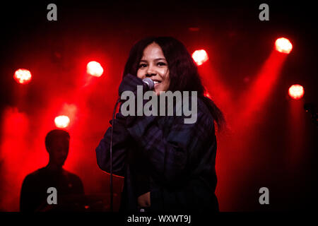 Kopenhagen, Dänemark. 14., September 2019. Der amerikanische Sänger und Songwriter Baby Rose führt ein Live Konzert bei VEGA als Teil der Reise Fest 2019 in Kopenhagen. (Foto: Gonzales Foto - Christian Hjorth). Stockfoto